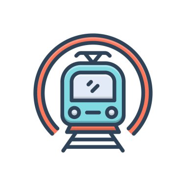 Tramvay için renk resimleme simgesi 