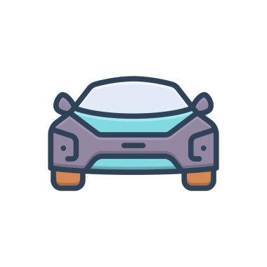 Araba için renk illüstrasyon simgesi 