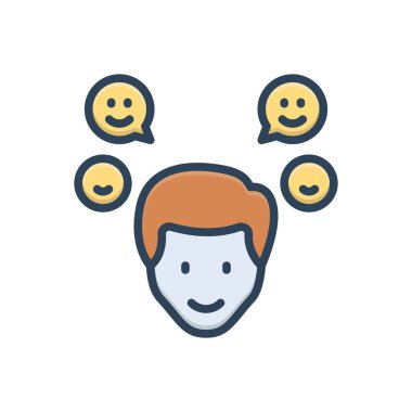 Pozitif olmak için renk illüstrasyon simgesi 