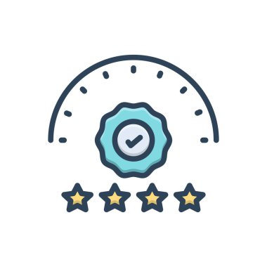 Kalite için renk illüstrasyon simgesi 