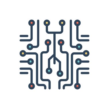 Bağlantı için renk illüstrasyon simgesi 