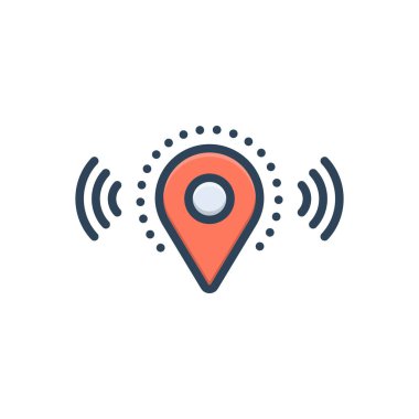 Canlı konum için renk illüstrasyon simgesi 