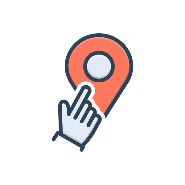 Color illustration icon for gps 