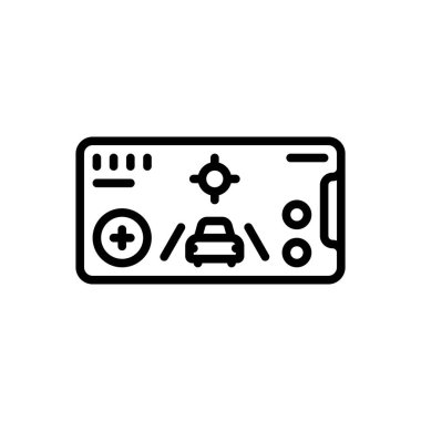 Mobil oyun için siyah çizgi simgesi