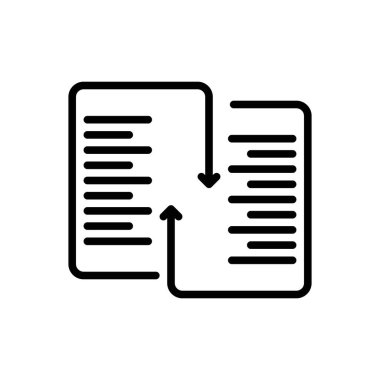 Dosya değişimi için siyah satır simgesi