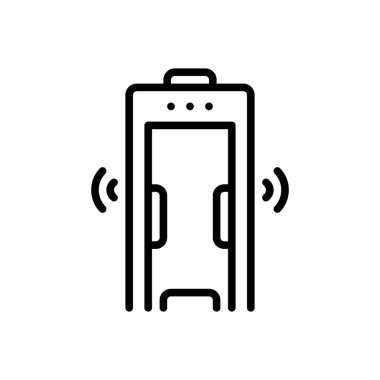 Detektör için siyah çizgi simgesi 