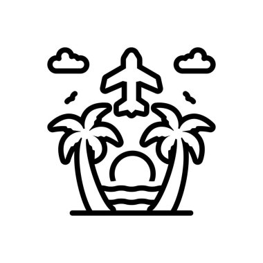 Seyahat için siyah çizgi simgesi 