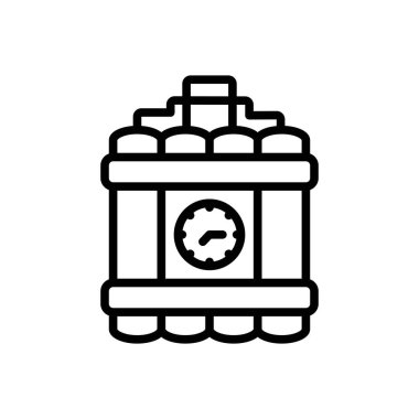 Black line icon for bomb threat clipart