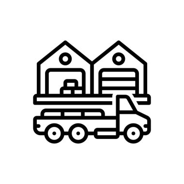 Lojistik için siyah çizgi simgesi 