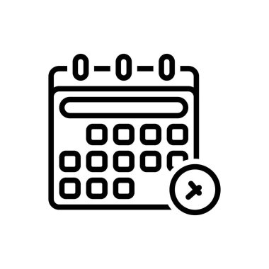 Black line icon for schedule  clipart