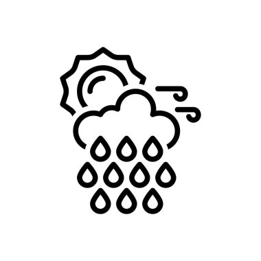 Black line icon for weather  clipart