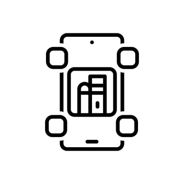 Eğitim uygulaması için siyah çizgi simgesi