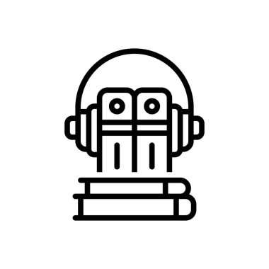 Ses kitabı için siyah çizgi simgesi