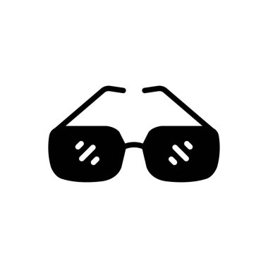 Gözlük için siyah katı simge 