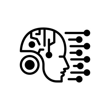 Makine öğrenimi için siyah katı simge