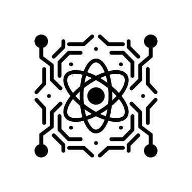 Kuantum için siyah katı simge 