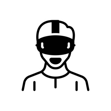 Sanal gerçeklik için siyah katı simge