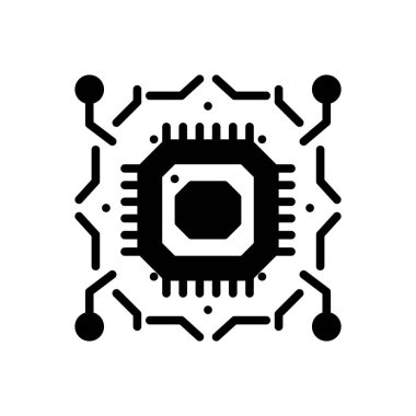 İşlemci için siyah katı simge