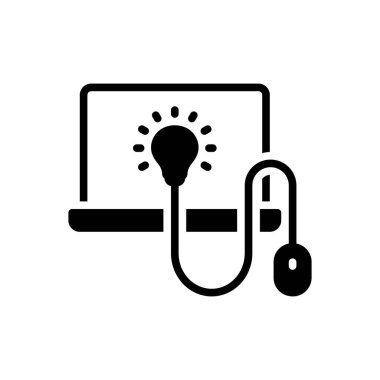 Yeni fikir için siyah katı simge