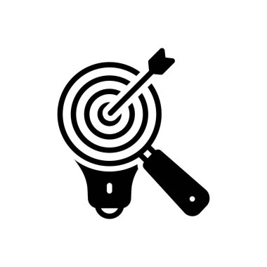 Hedef fikir için siyah katı simge 