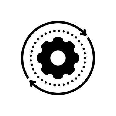 Eşzamanlama için siyah katı simge 