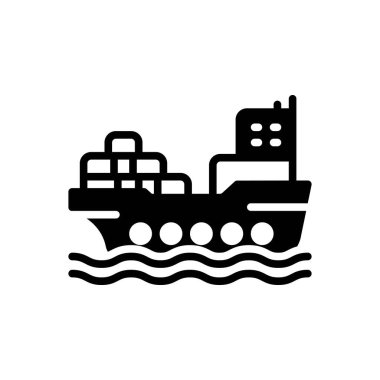 Kargo için siyah katı simge