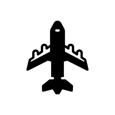 Uçak için siyah katı simge 