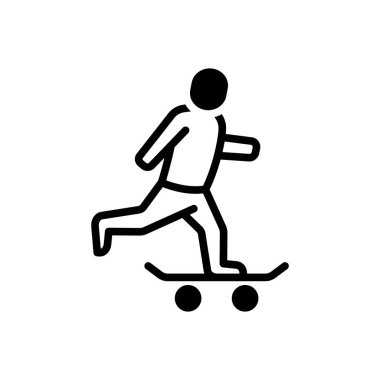 Kaykay için siyah katı simge 