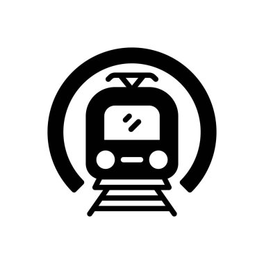 Tramvay için siyah katı simge 