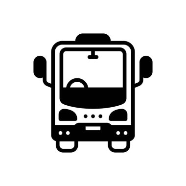 Otobüs için siyah katı simge 