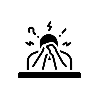 Kaygı için siyah katı simge 