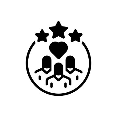 Black solid icon for loyalty  clipart
