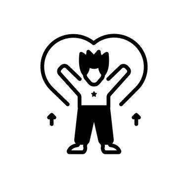 Black solid icon for passion  clipart