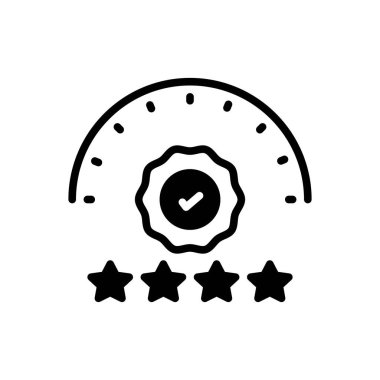 Kalite için siyah katı simge 