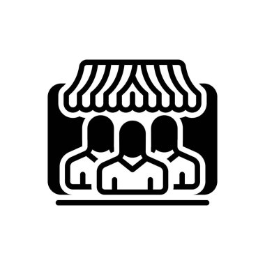 Müşteriler için siyah katı simge 