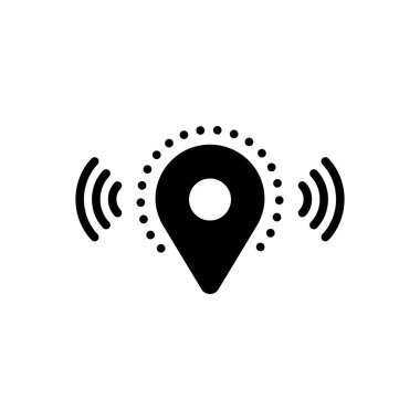 Canlı konum için siyah katı simge