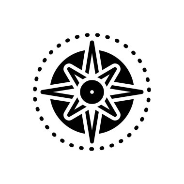 Pusula için siyah katı simge 