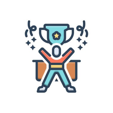 Color illustration icon for winner  clipart