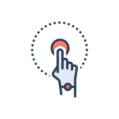 Jest için renk illüstrasyon simgesi 