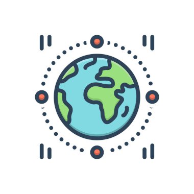 Dünya için renk illüstrasyon simgesi
