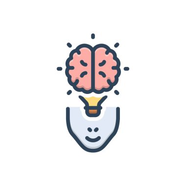 Fikir için renk illüstrasyon simgesi 