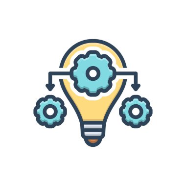 Uygulama için renk illüstrasyon simgesi 