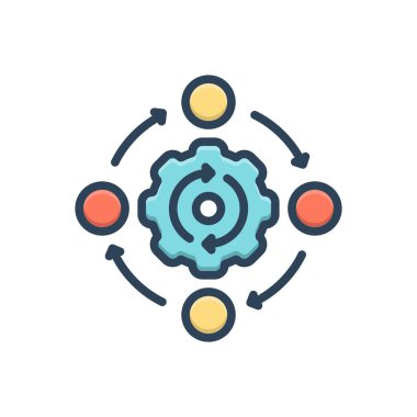 İş akışı için renk illüstrasyon simgesi 