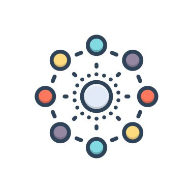 İşbirliği için renk illüstrasyon simgesi 