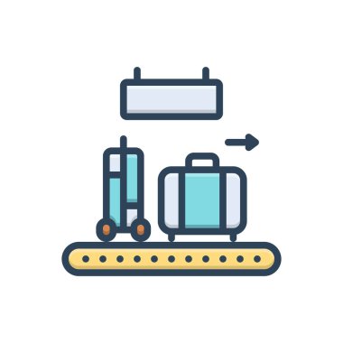 Sol bavul için renk illüstrasyon simgesi 