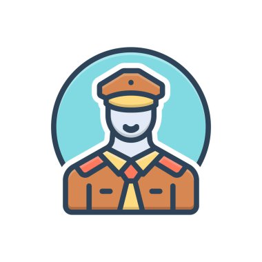 Pilot için renk illüstrasyon simgesi 