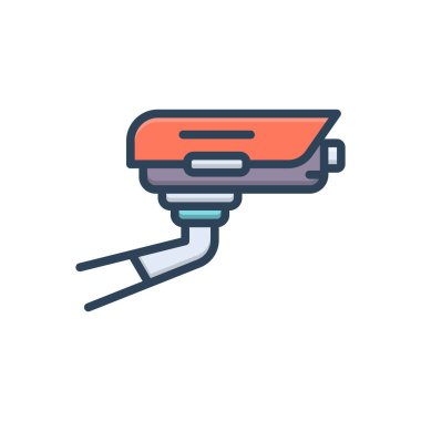 Güvenlik kamerası için renk resimleme simgesi