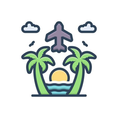 Seyahat için renk illüstrasyon simgesi 