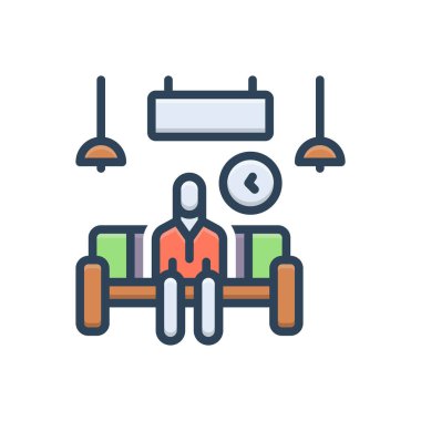 Bekleme alanı için renk illüstrasyon simgesi