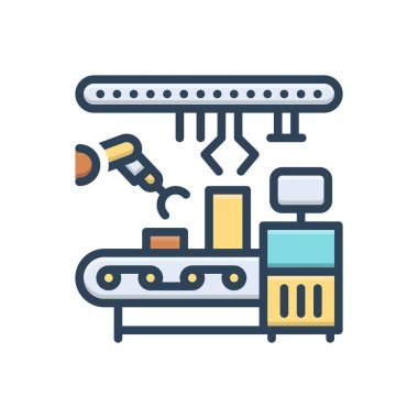 Üretim için renk illüstrasyon simgesi 